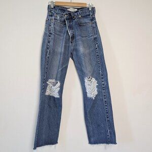 Levi's 505 Regular Fit Distressed Women Jeans 100% Cotton modified CrissCross